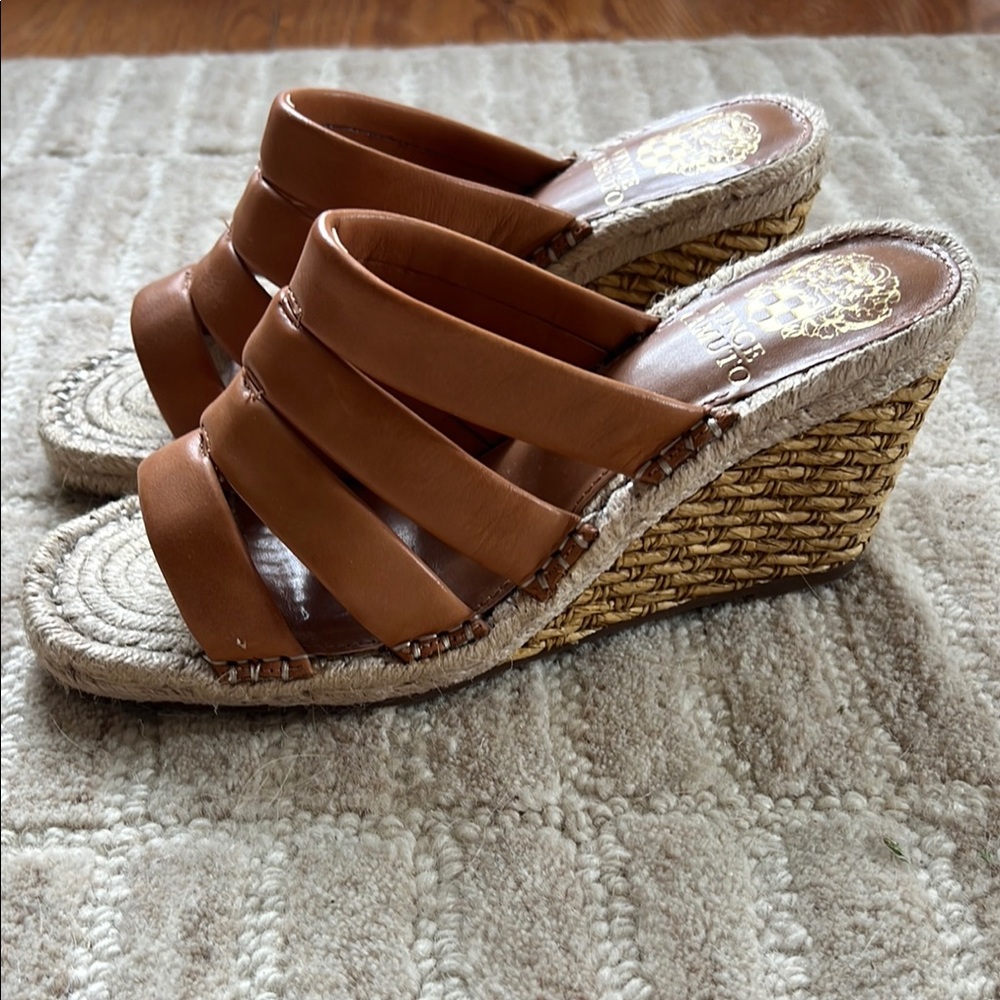 Vince Camuto Leather Wedge Sandals